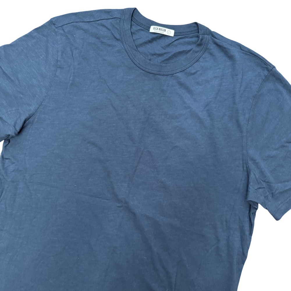 Buck Mason Slub Classic Tee Mens Large Navy Blue Short Sleeve Cotton BM11030.102